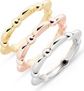Covet Set of 3 Mixed Metal Bead Rings