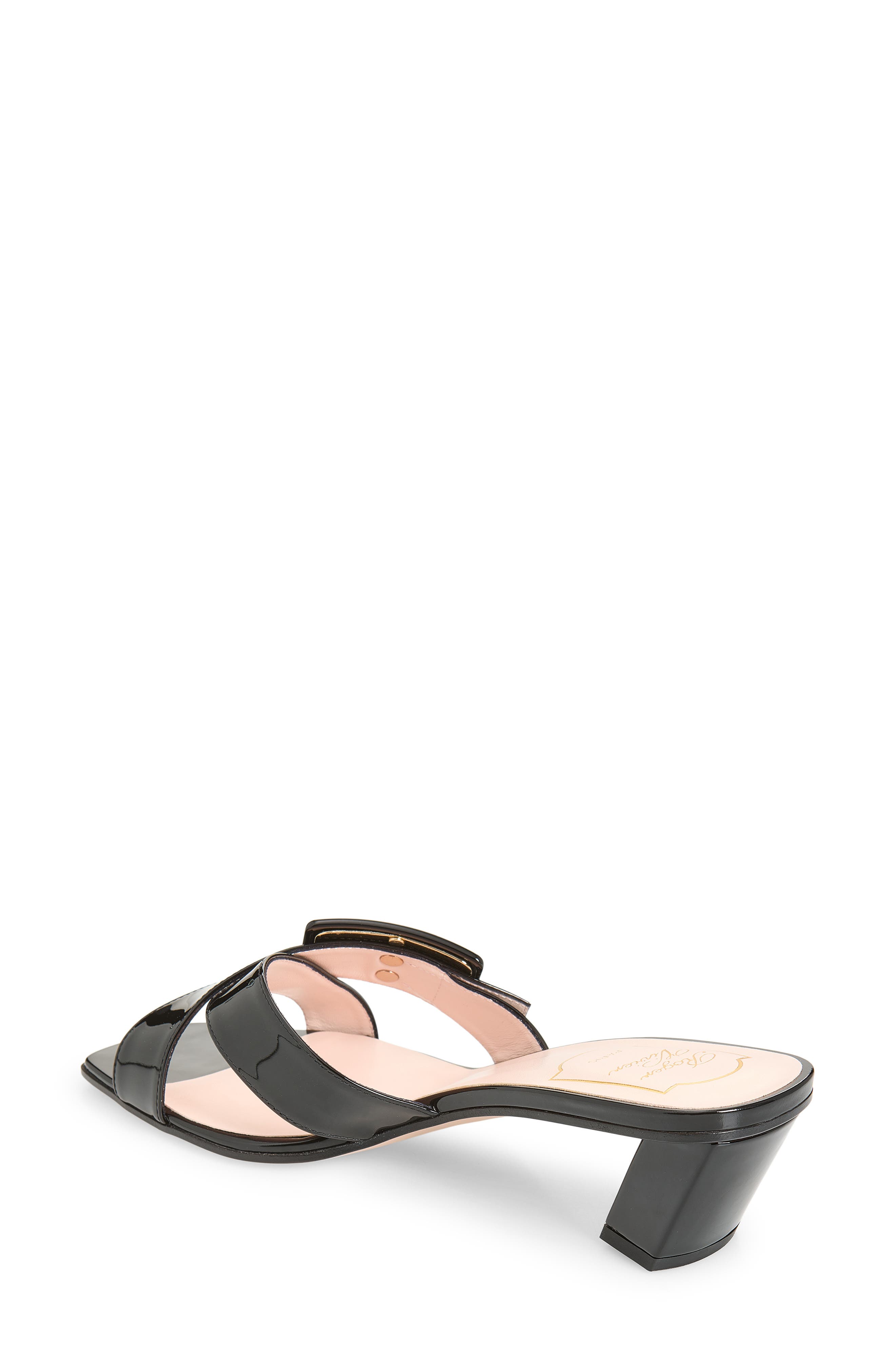 Roger Vivier Belle Vivier Crisscross Strap Block Heel Sandal, Alternate, color, Nero