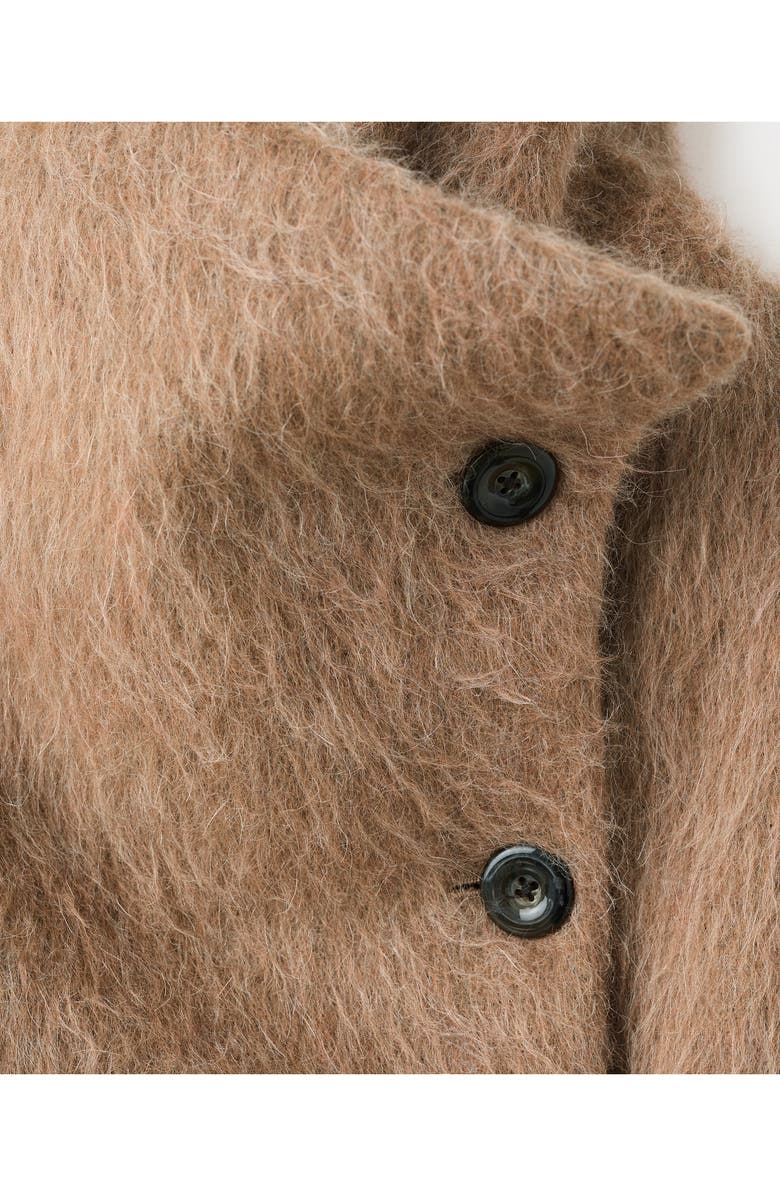 MANGO Brushed Funnel Neck Coat, Alternate, color, 