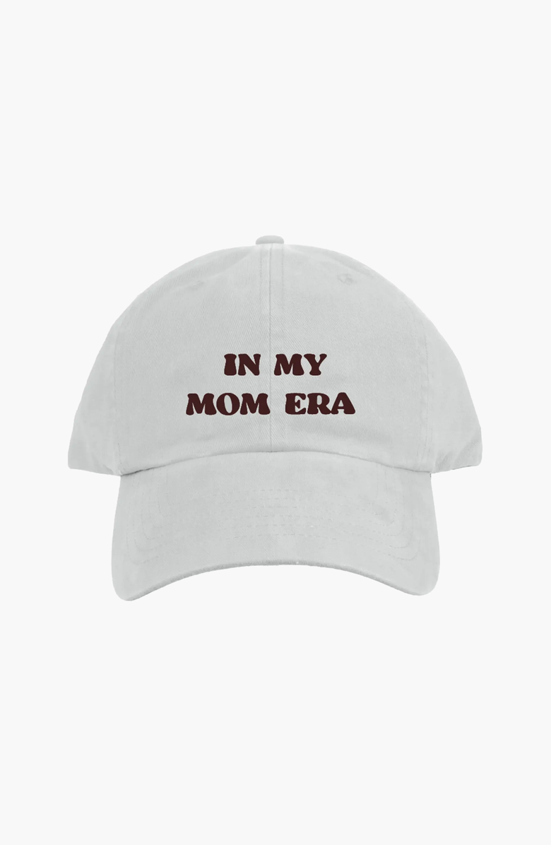 Emulait In My Mom Era Cap, Main, color, White / Brown