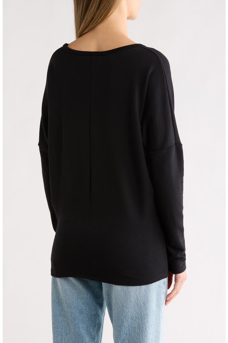 V-Neck Dolman Sleeve Sweater, Alternate, color, BLACK