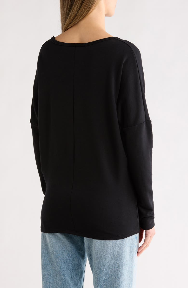 GO COUTURE V-Neck Dolman Sleeve Sweater, Alternate, color, Black