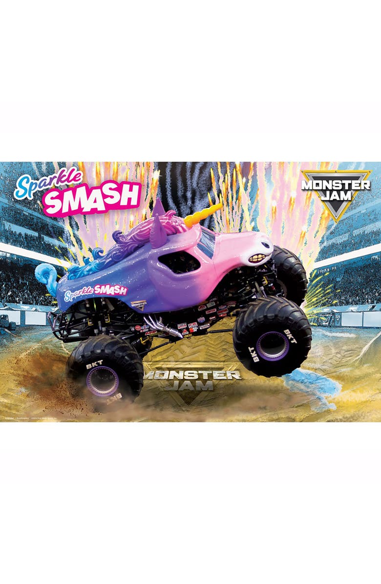 Eurographics Monster Jam Puzzle & Lunch Box Sparkle Smash, 100Piece Jigsaw, Alternate, color, Multicolored