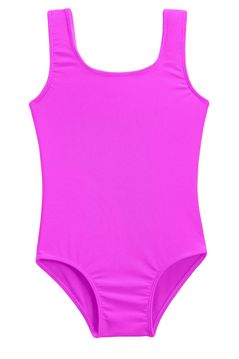 Girls UPF 50+ Nylon/Spandex Blend One-Piece Swimsuit, Alternate, color, Deep Purple