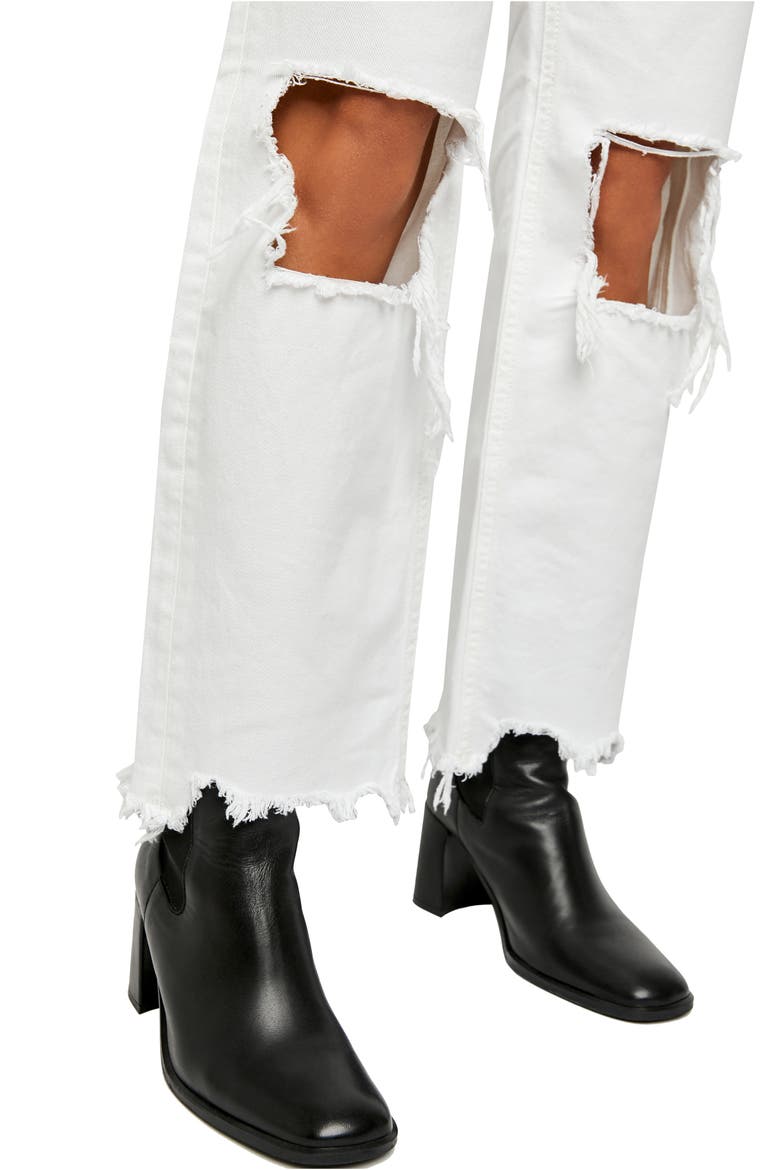 We the Free Maggie Mid Rise Ripped Straight Leg Jeans, Alternate, color, OPTIC WHITE