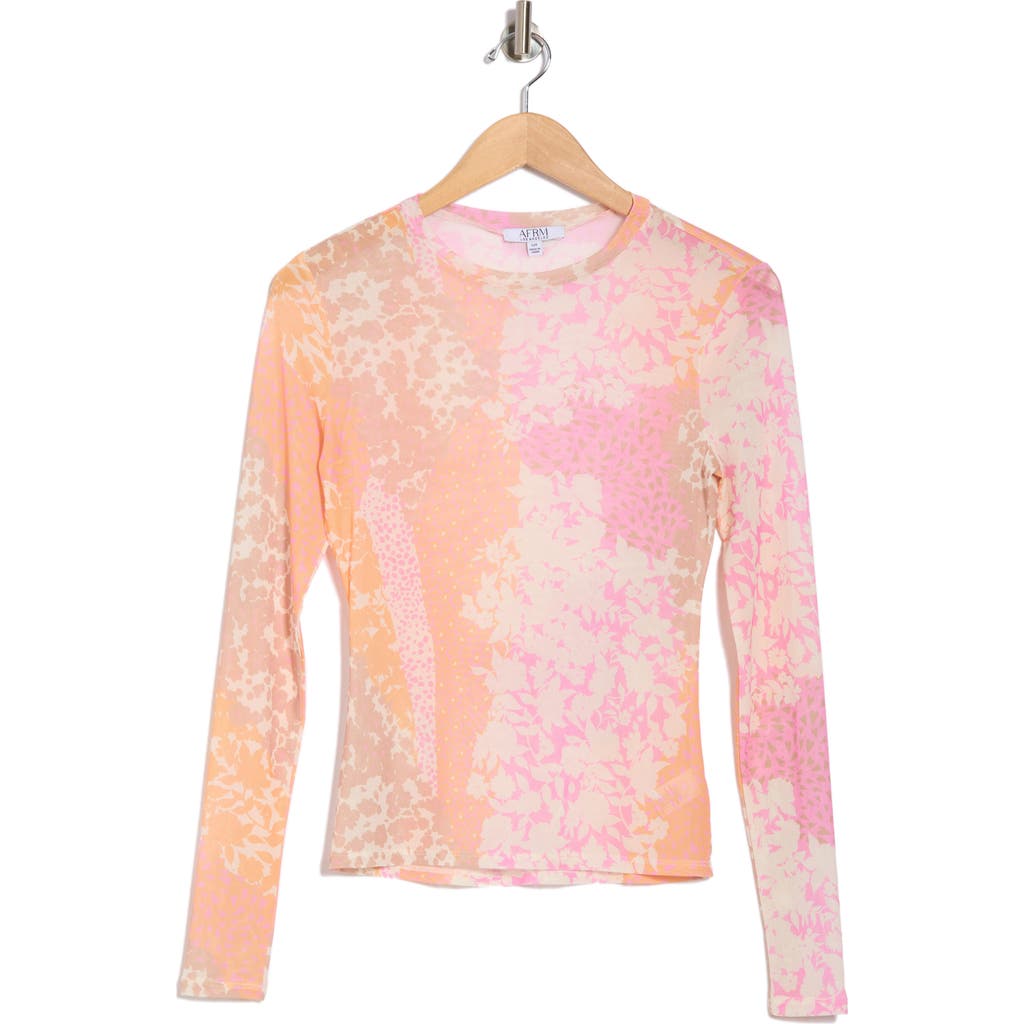 Afrm Los Angeles Sunny Long Sleeve Mesh Top