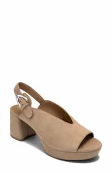 Cici Leather Peep Toe Slingback Sandal