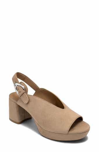 Cici Leather Peep Toe Slingback Sandal