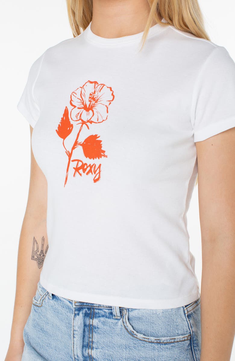 Roxy Sunny Days '90s Graphic Baby Tee, Alternate, color, Bright White Sunny Days