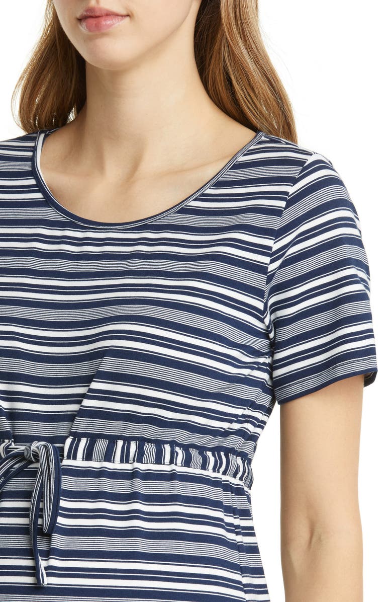 Angel Maternity Stripe Drawstring Maternity Dress, Alternate, color, 
