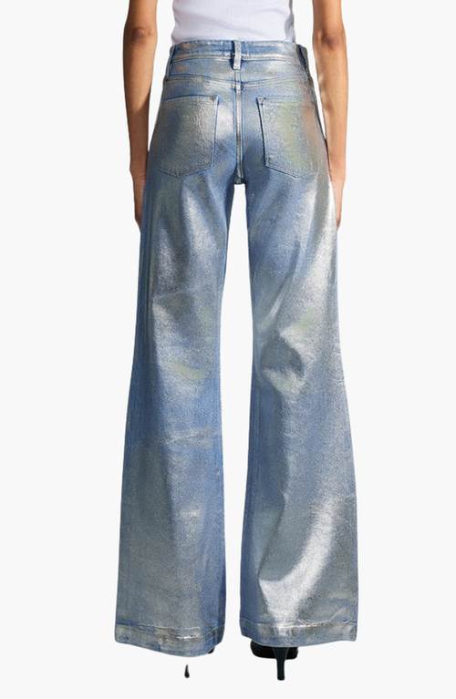 Official Kancan Usa Luciana Premier High Rise Holly Flare Jeans In Light Wash Metallic