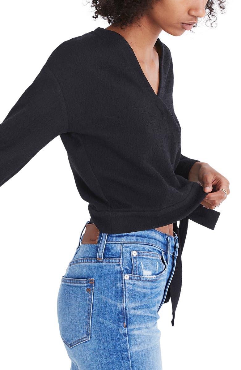 Madewell Texture & Thread Wrap Top, Alternate, color, 