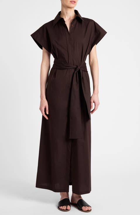 Nisa Cap Sleeve Poplin Shirt Dress