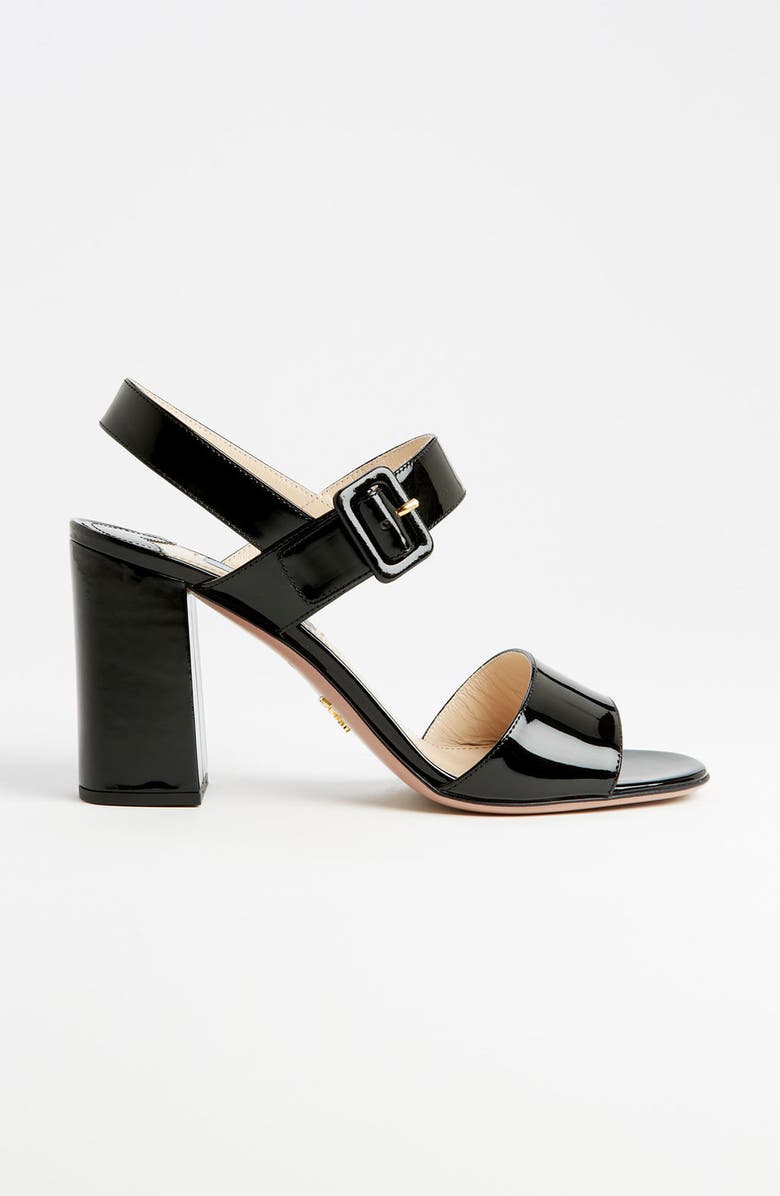 Prada Two Strap Block Heel Sandal, Alternate, color,