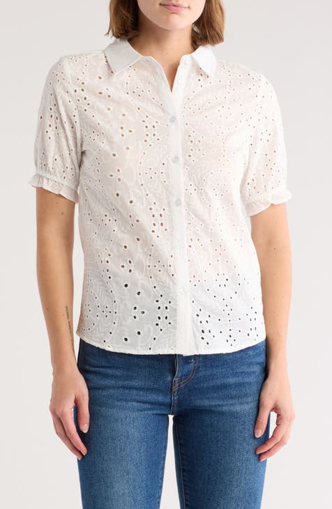 Short Sleeve Eyelet Shirt