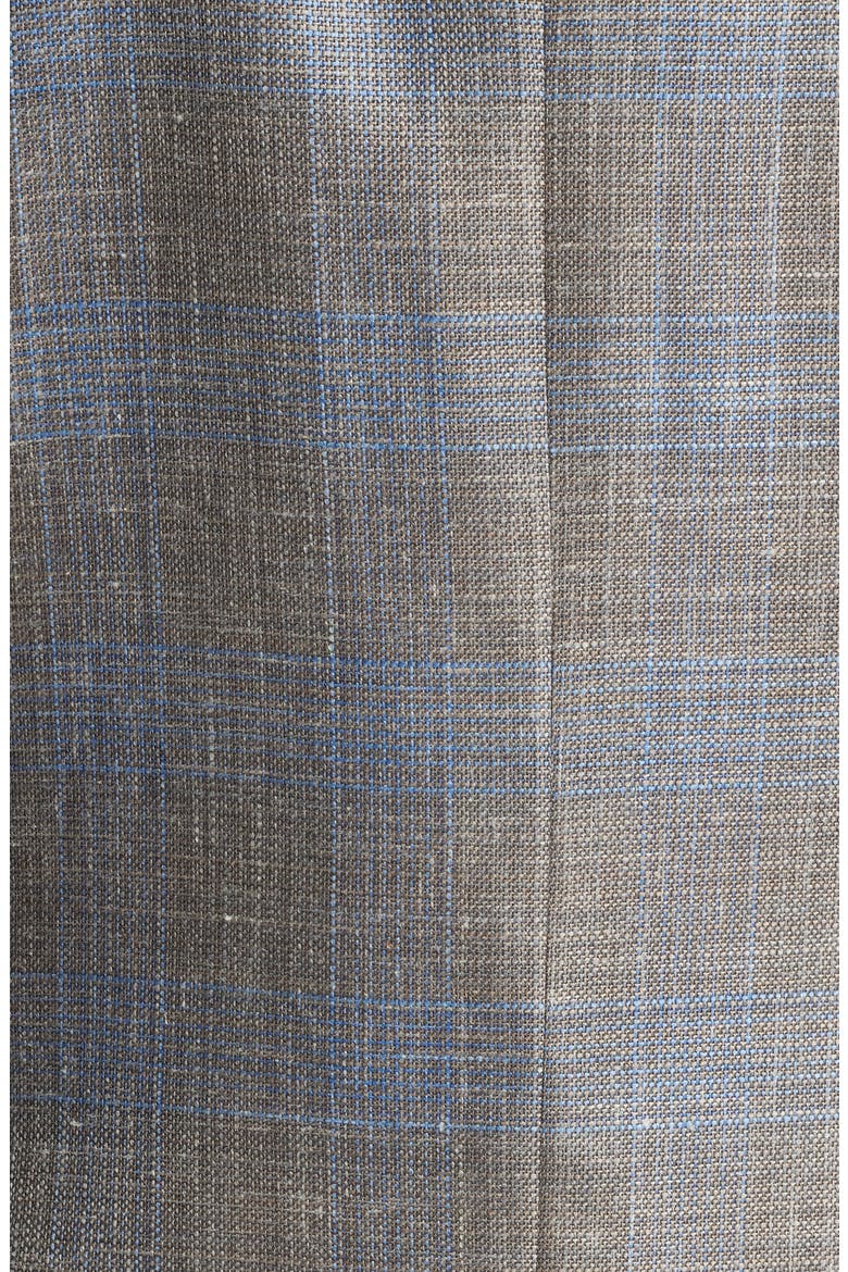 Midland Contemporary Fit Plaid Slub Wool & Silk Blend Sport Coat, Alternate, color, LIGHT BROWN/ GREY PLAID