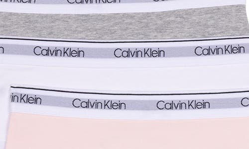 Shop Calvin Klein Kids' 3-pack Hipster Briefs In Coral Pink White Heather Grey