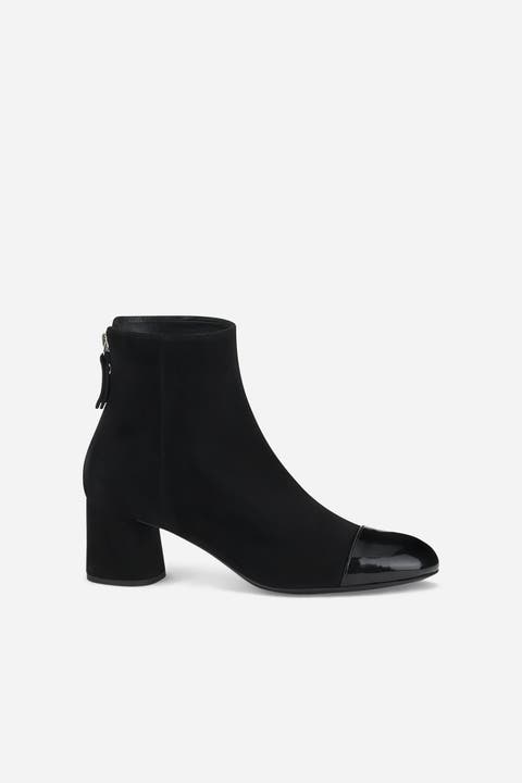 Veta Cap Toe Velour Bootie with Heel
