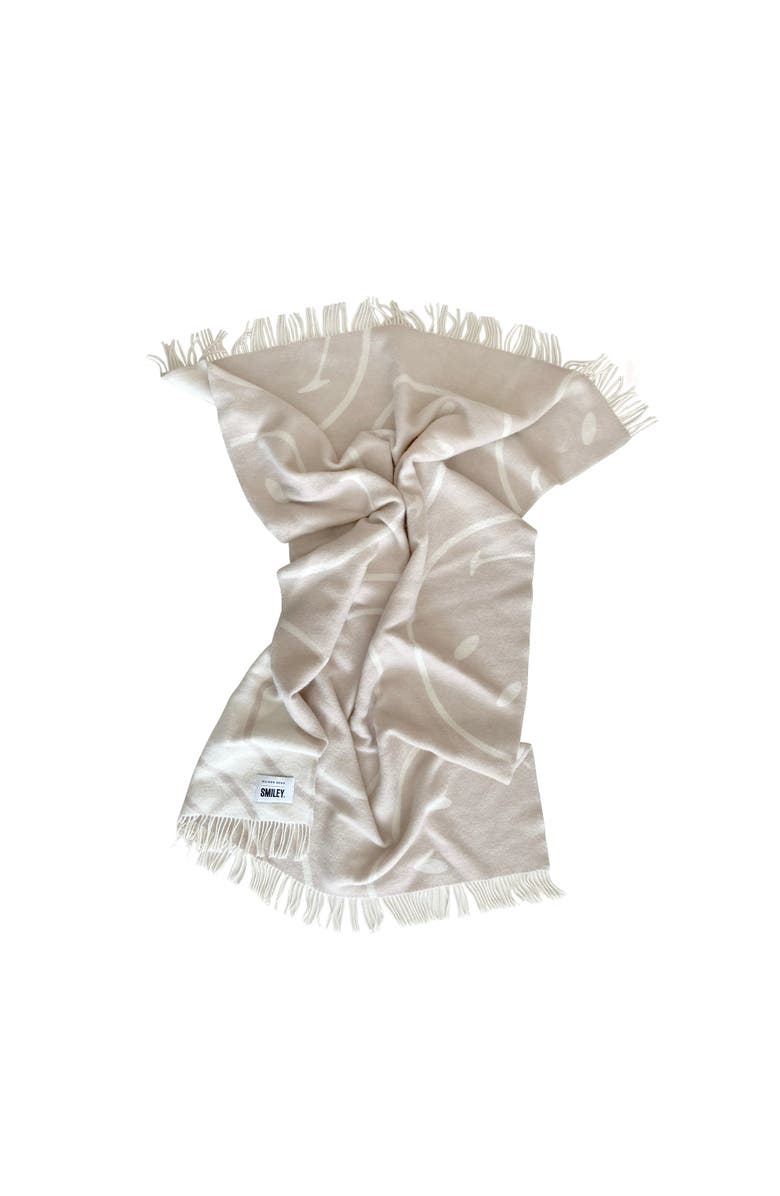 Maison Deux Smiley Blanket, Alternate, color, Open White