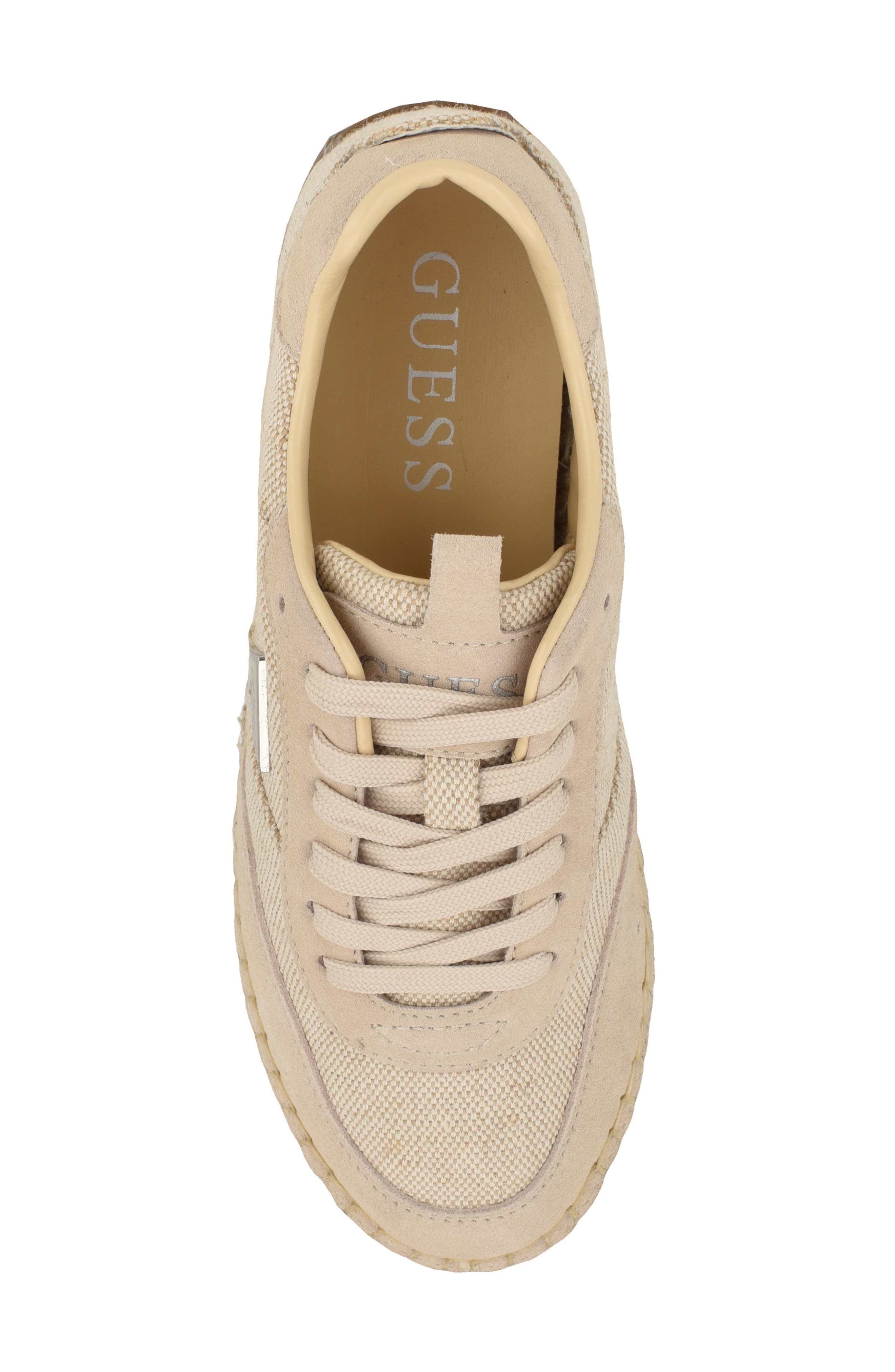 GUESS Stefen Espadrille Platform Sneaker, Alternate, color, Light Natural 110