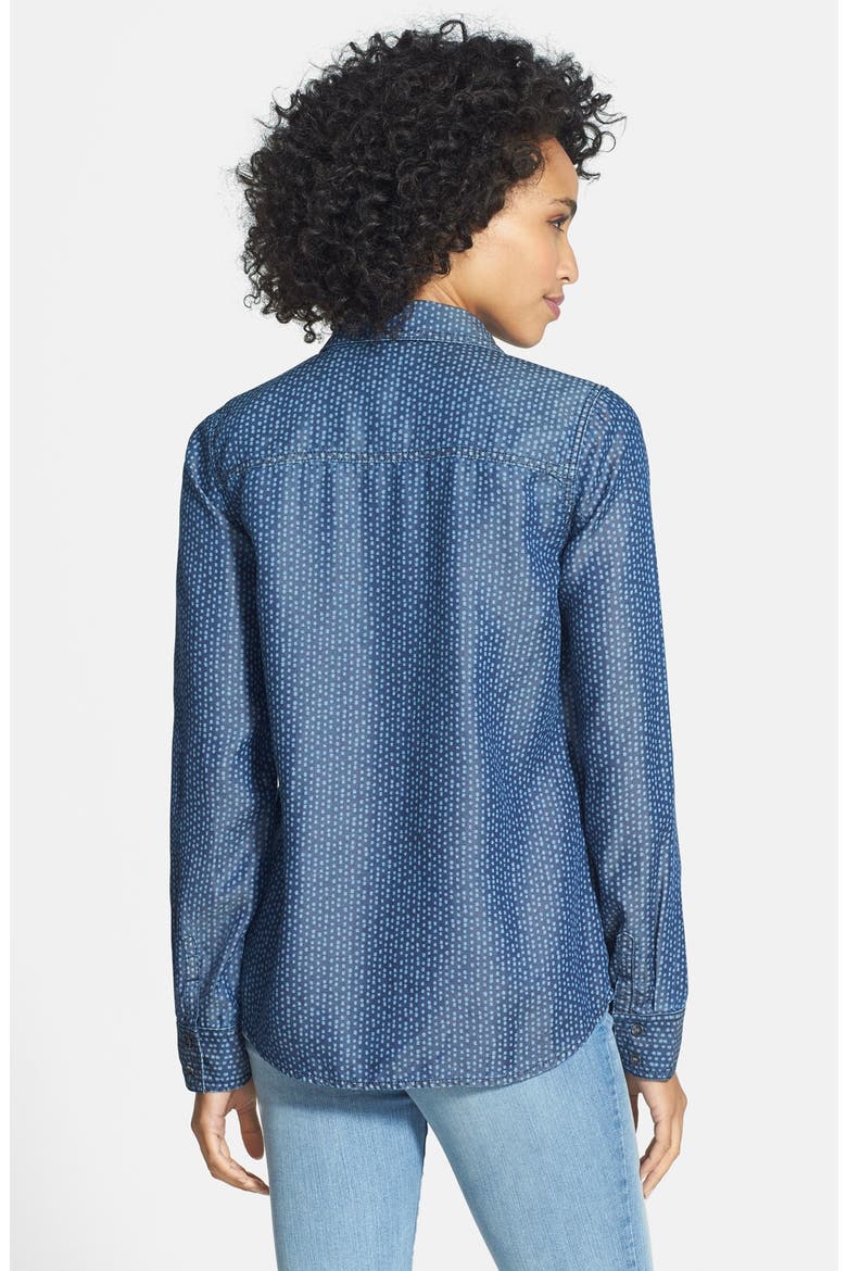 Long Sleeve Chambray Shirt, Alternate, color, DENIM- BLEACH DOTTY PRINT
