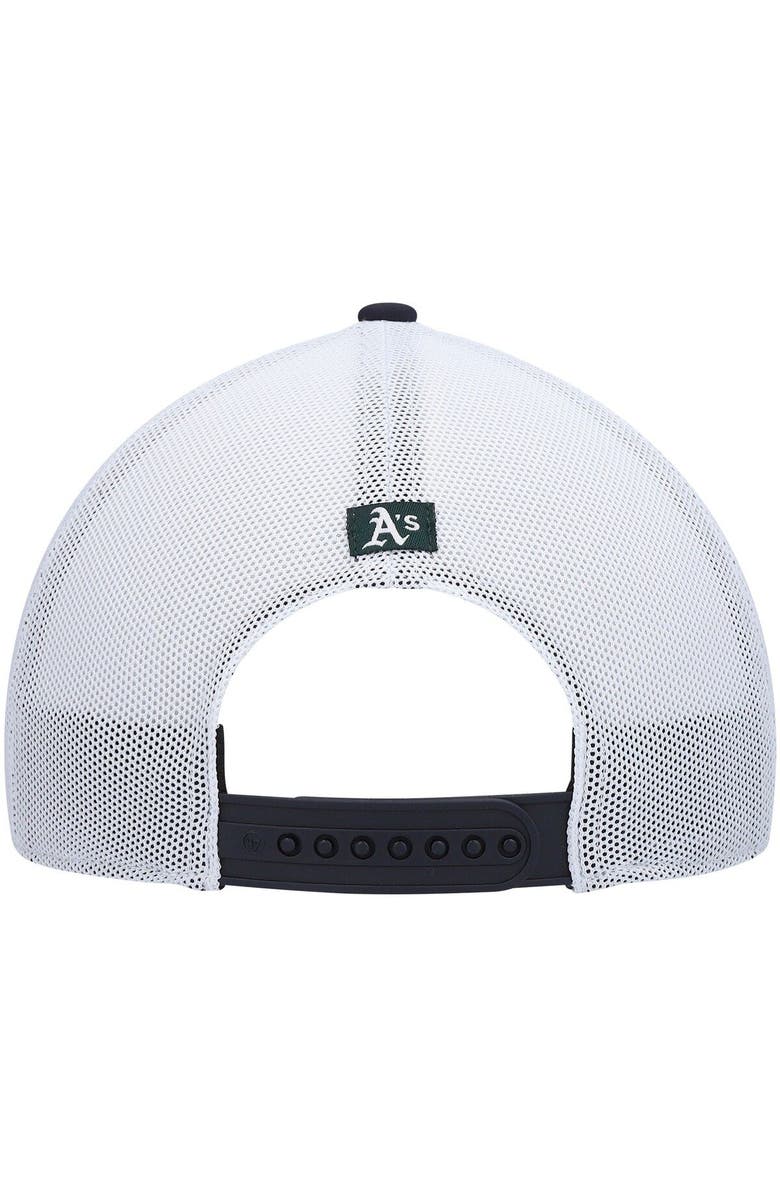 '47 Men's '47 Navy/White Oakland Athletics Flag Fill Trucker Snapback Hat, Alternate, color, Navy