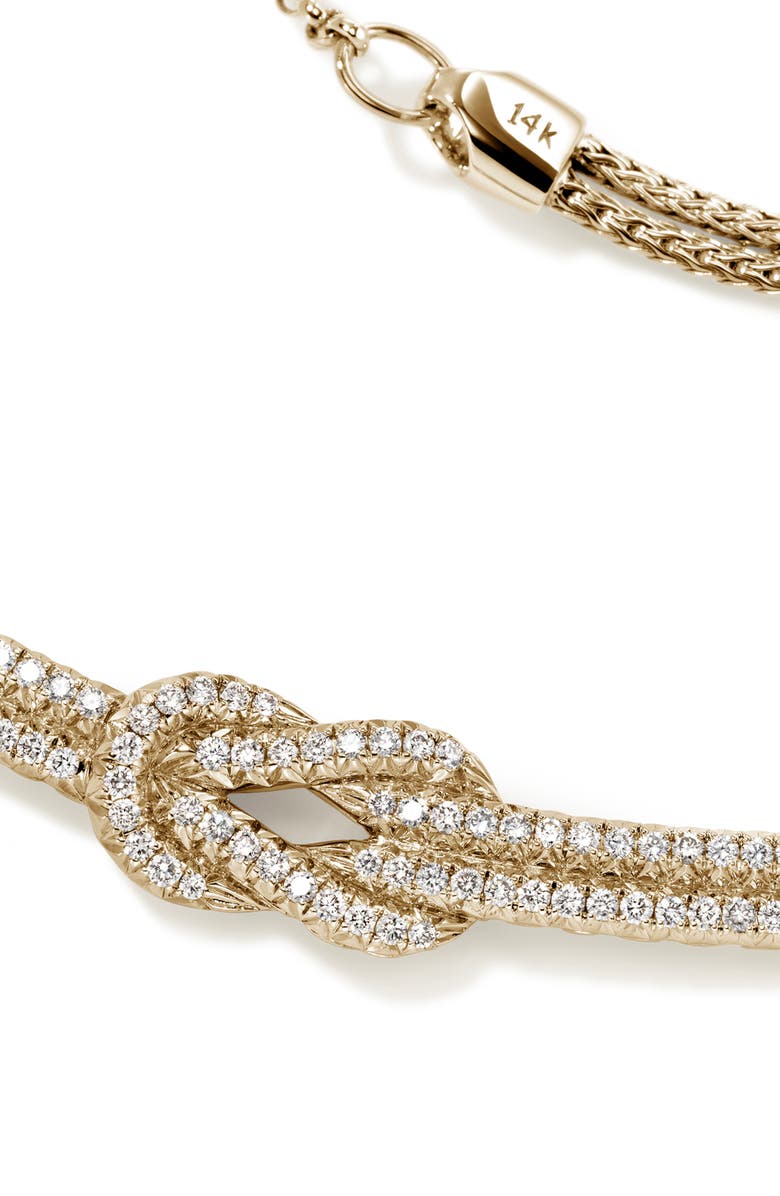John Hardy Love Knot Necklace, Gold, Diamonds, Alternate, color, Gold