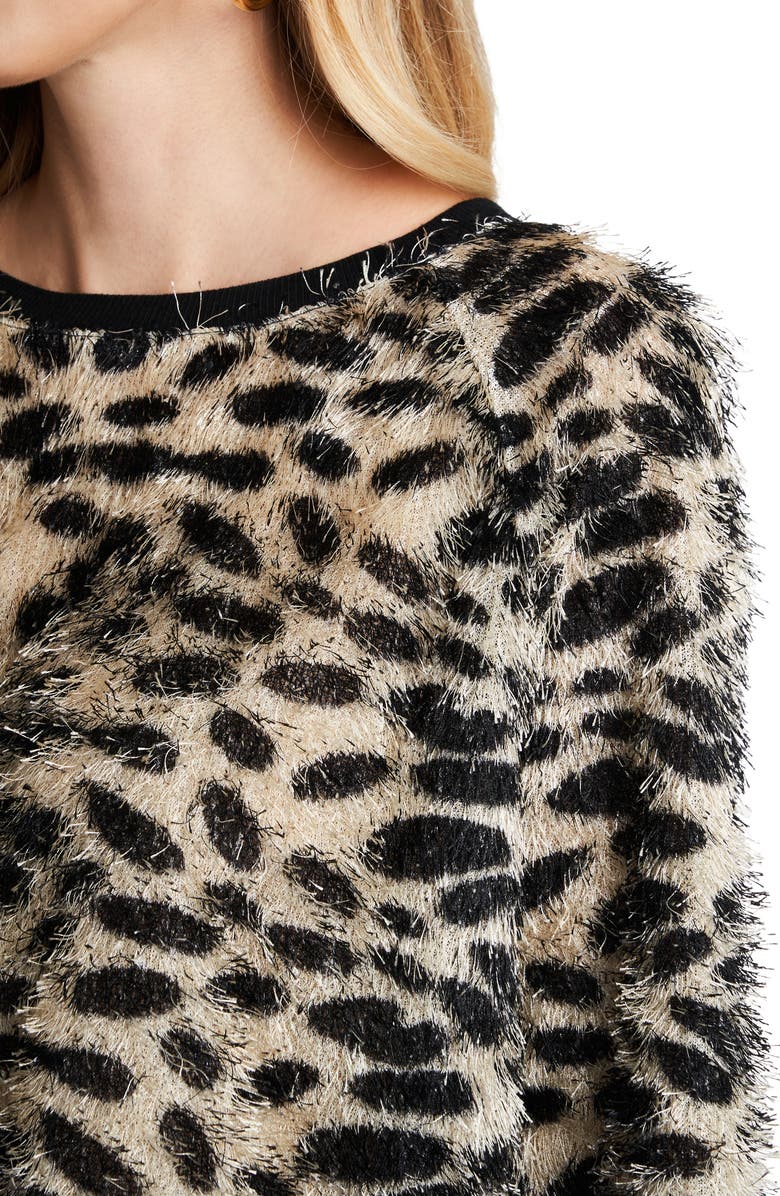 1.STATE Eyelash Cheetah Print Pullover, Alternate, color, 