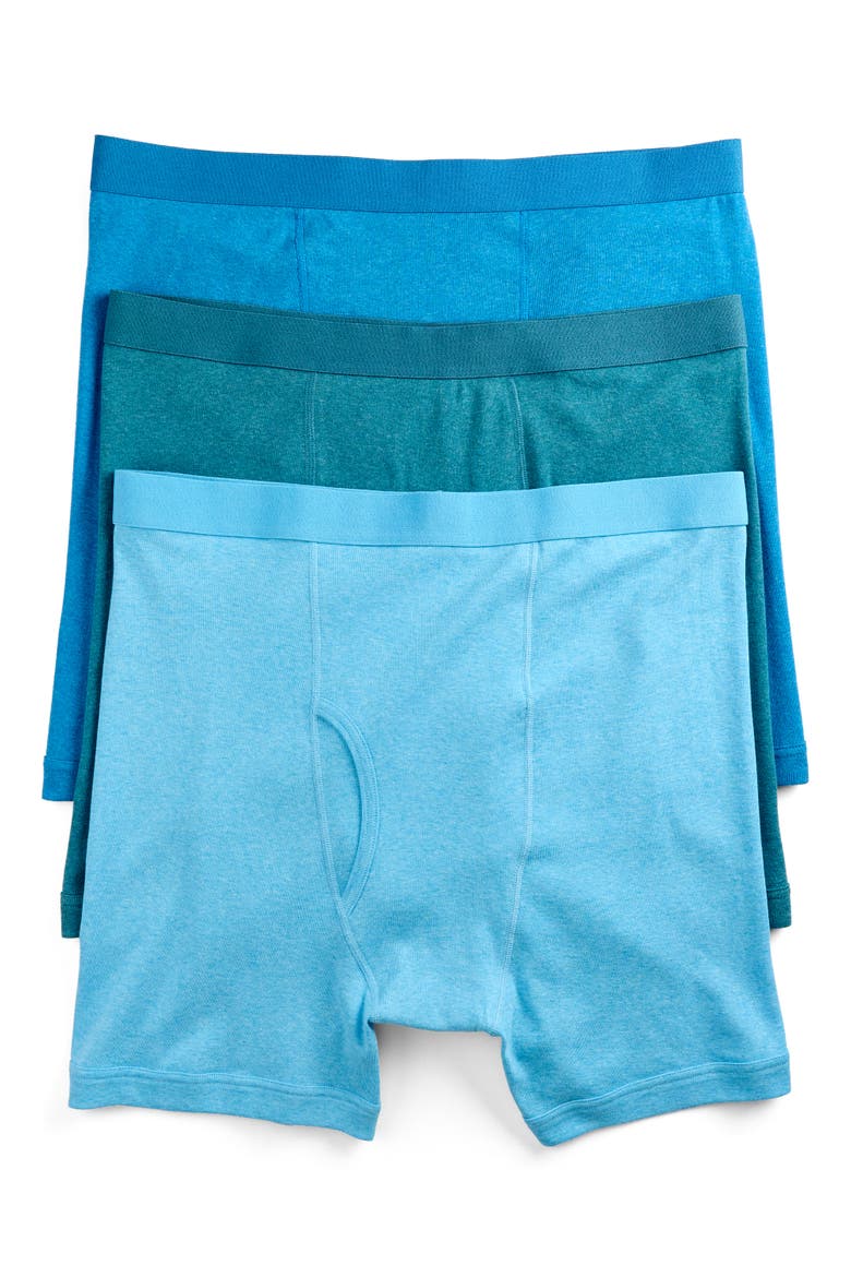 Big & Tall 3 pk Heathered 4 Inch Boxer Briefs, Main, color, BALTIC SEA HEATHER