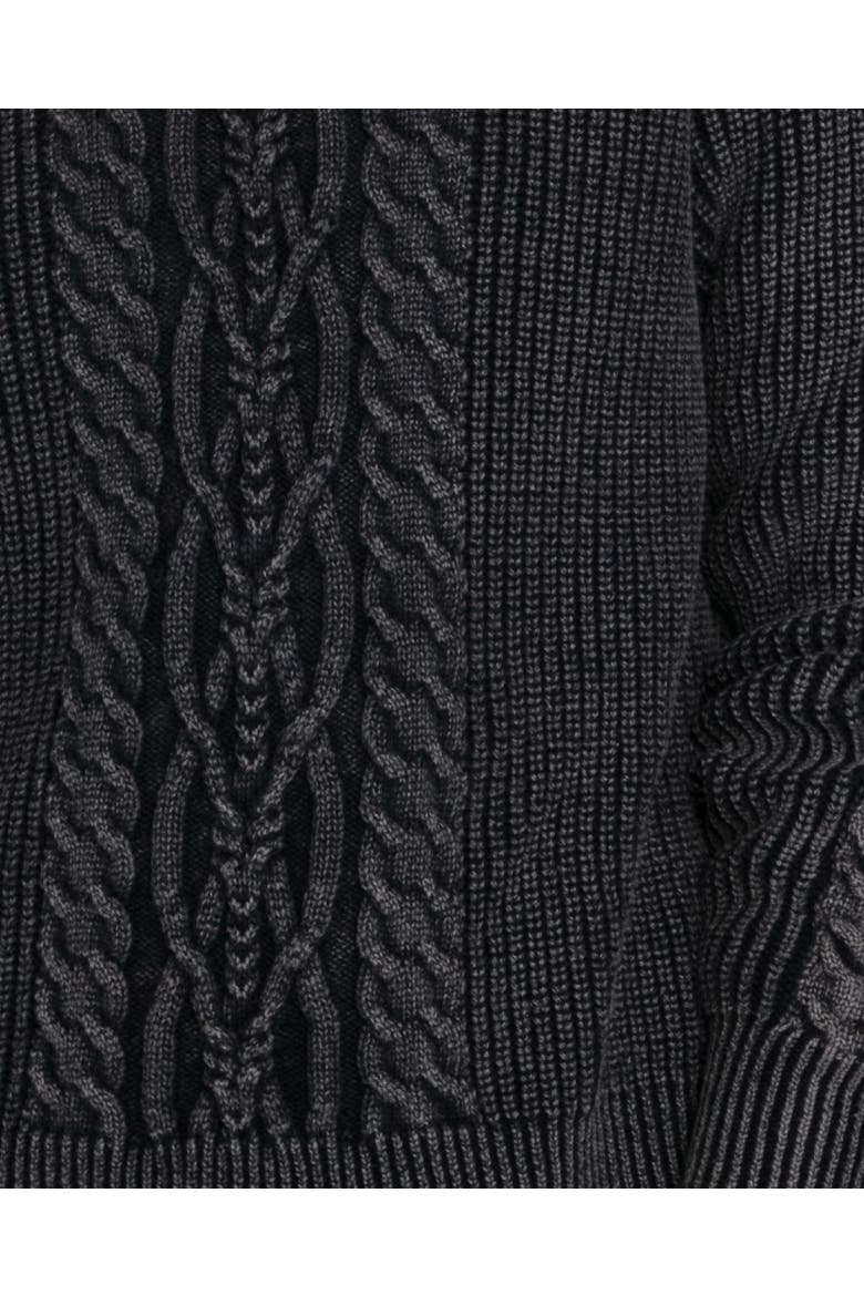 Hudson Street Cable Garment Dyed Sweater, Alternate, color, Navy