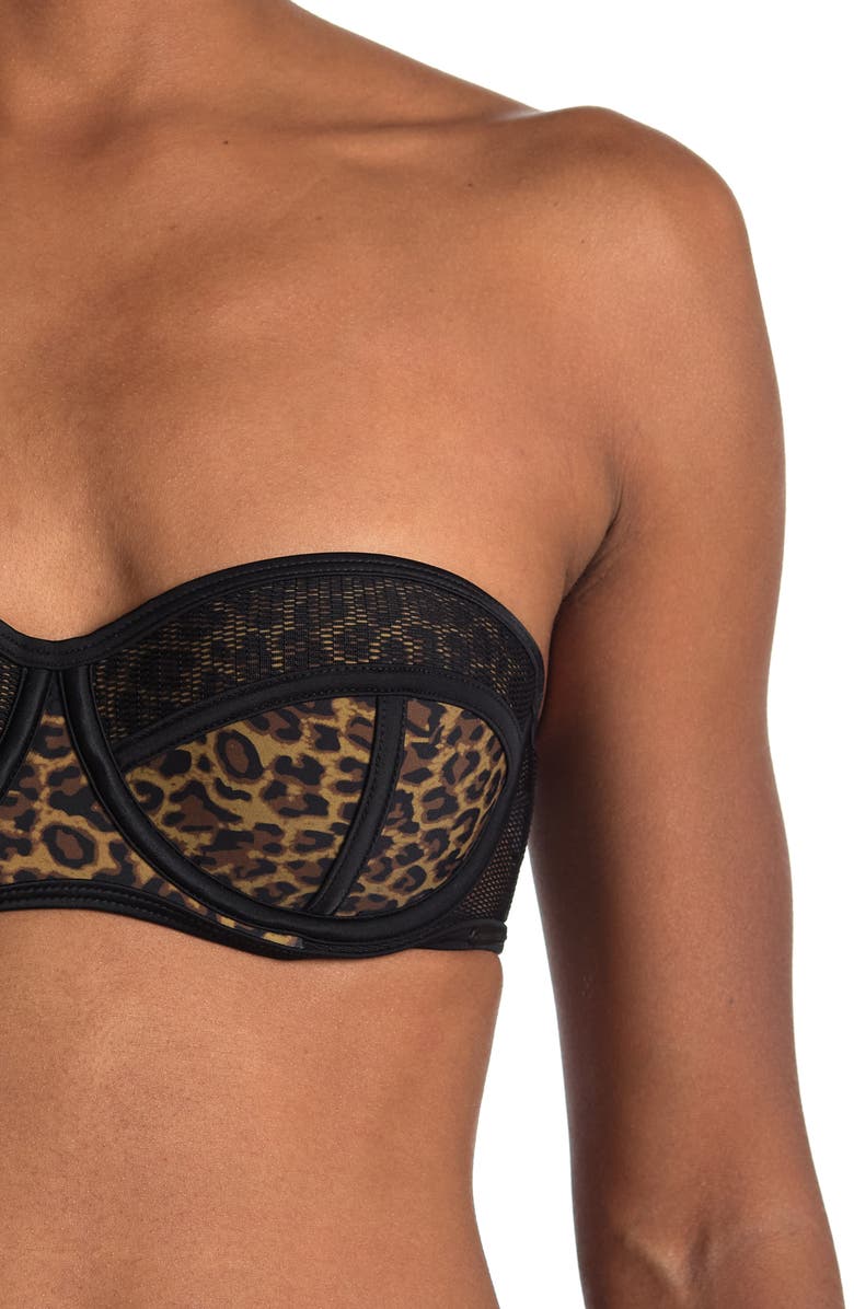 KENDALL + KYLIE Leopard Print Underwire Bikini Top, Alternate, color, 