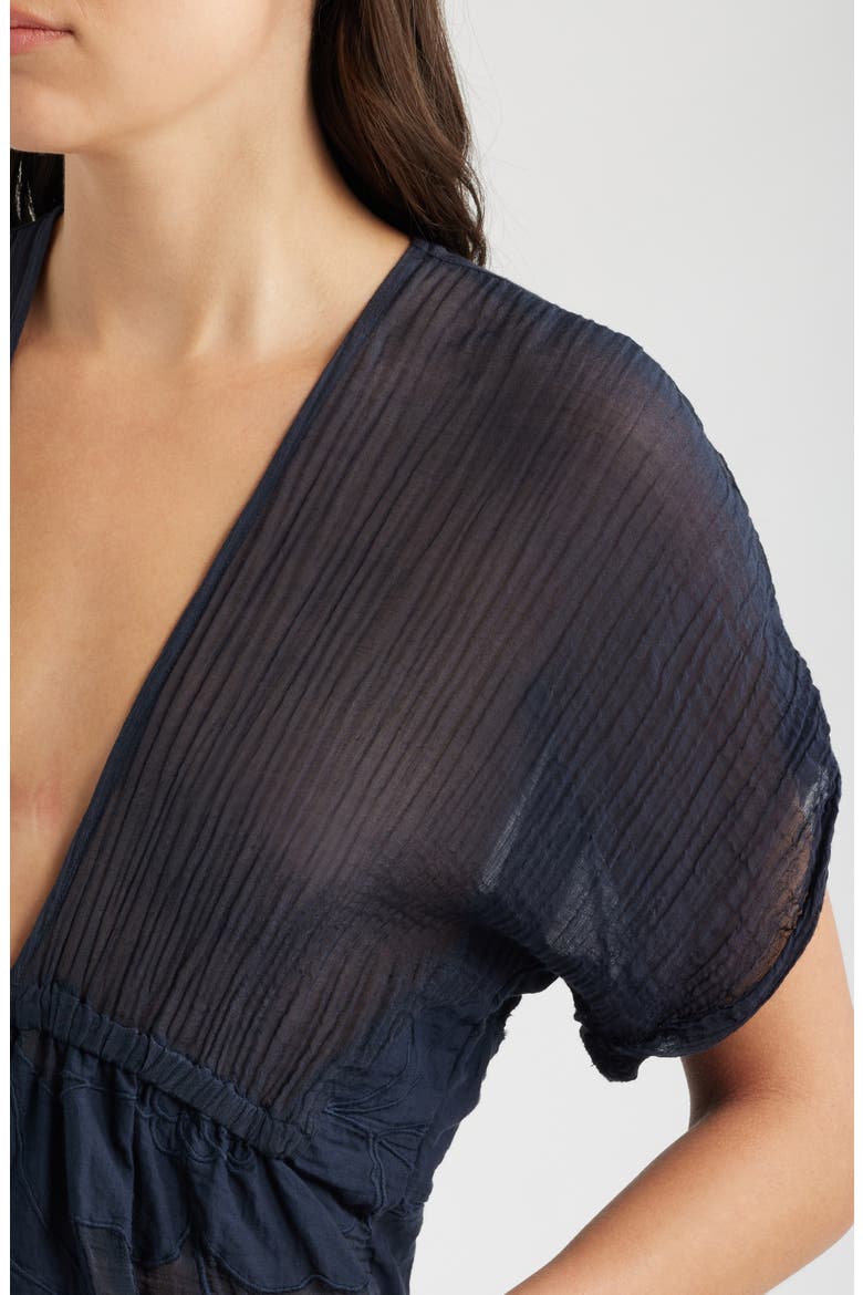 Sheer Cotton Petal Top, Alternate, color, NAVY TRANSPARENT PETAL
