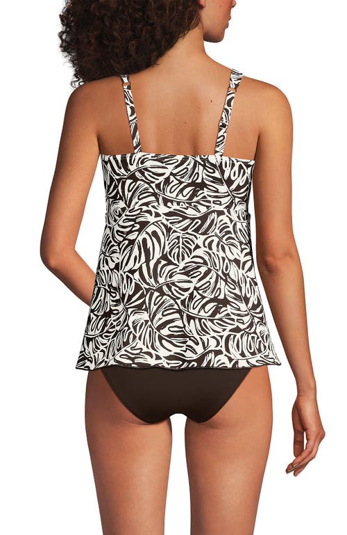 LANDS' END LANDS' END ADJUSTABLE SCOOP NECK FLUTTER TANKINI TOP 