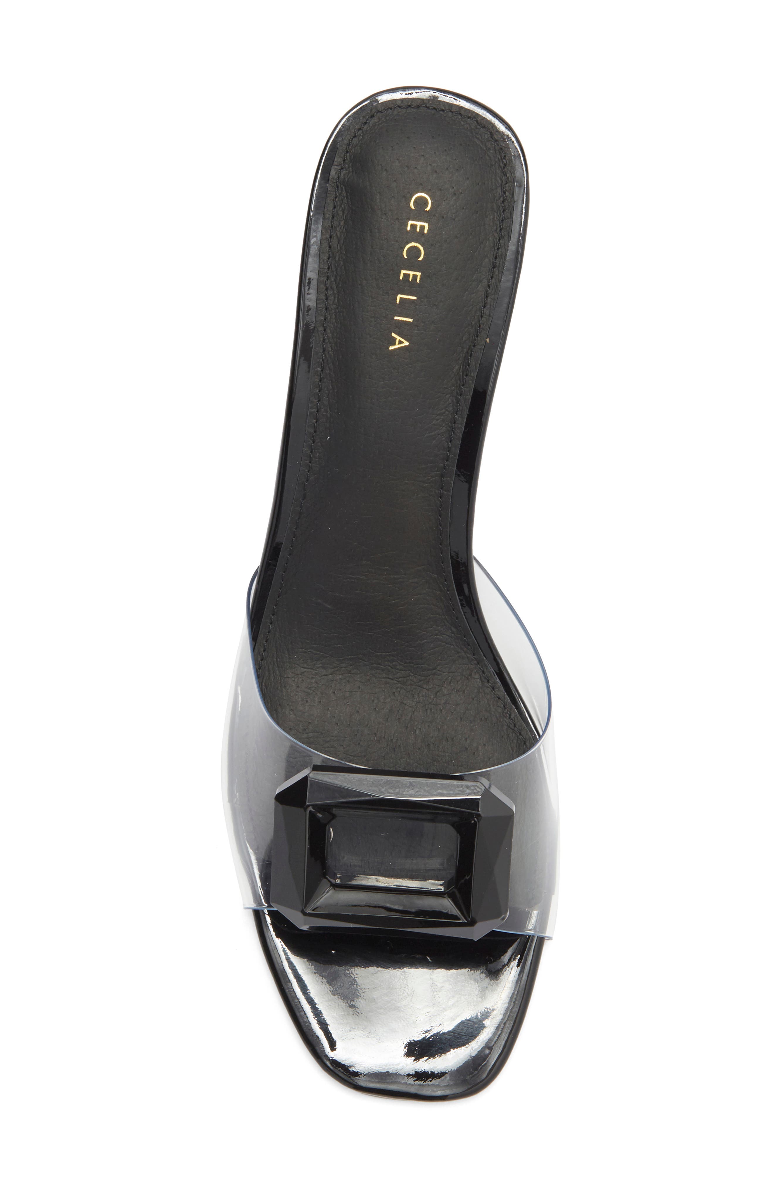 Cecelia New York Park Avenue Jewel Detail Sandal, Alternate, color, Black Patent