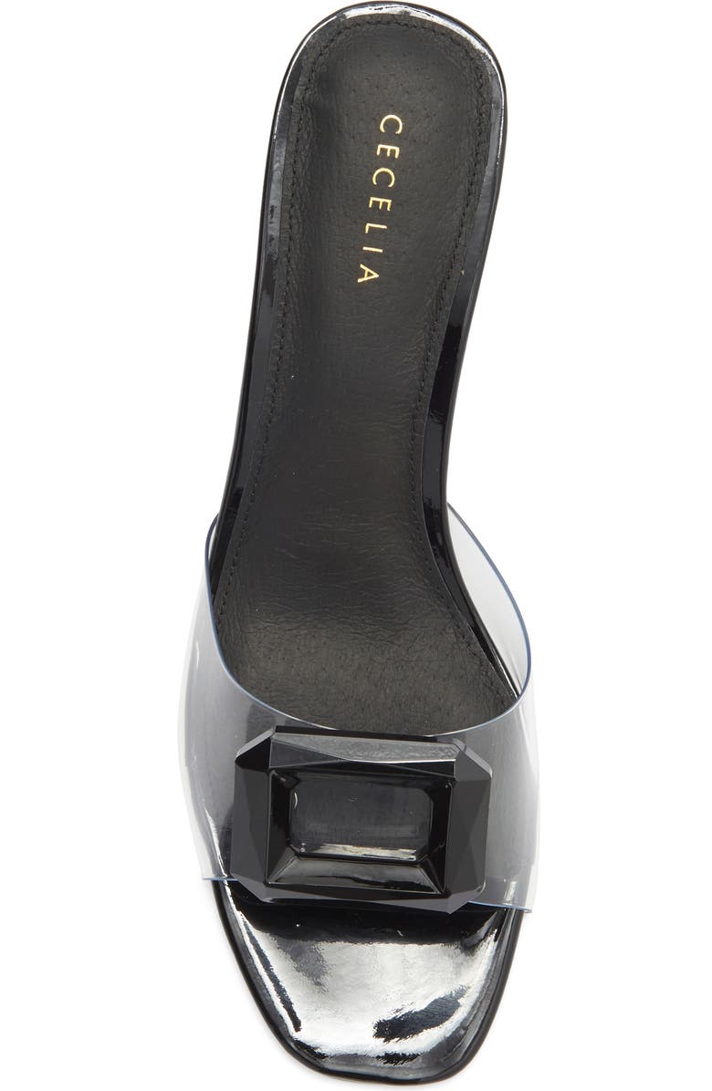 Cecelia New York Park Avenue Jewel Detail Sandal, Alternate, color, Black Patent