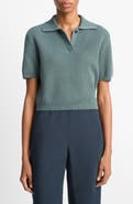 Vince Rib Silk & Cotton Polo