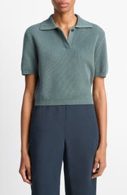 Vince Rib Silk & Cotton Polo