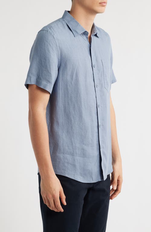 Nordstrom Solid Short Sleeve Linen Button-up Shirt