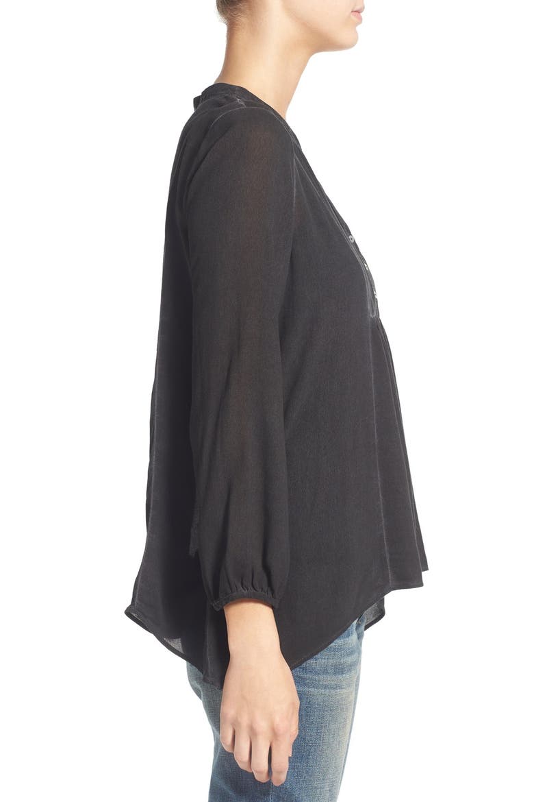 Washed Peasant Blouse, Alternate, color, WASHED BLACK