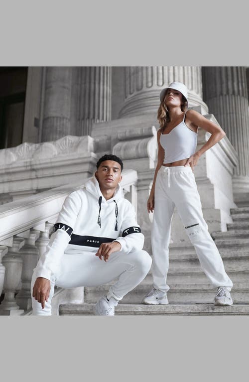 Blvck Whte Zip Pocket Sweatpants In White