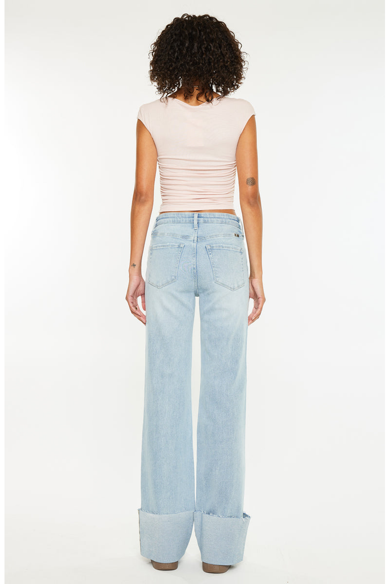 Franny High Rise Wide Flare Jeans, Alternate, color, Light Wash
