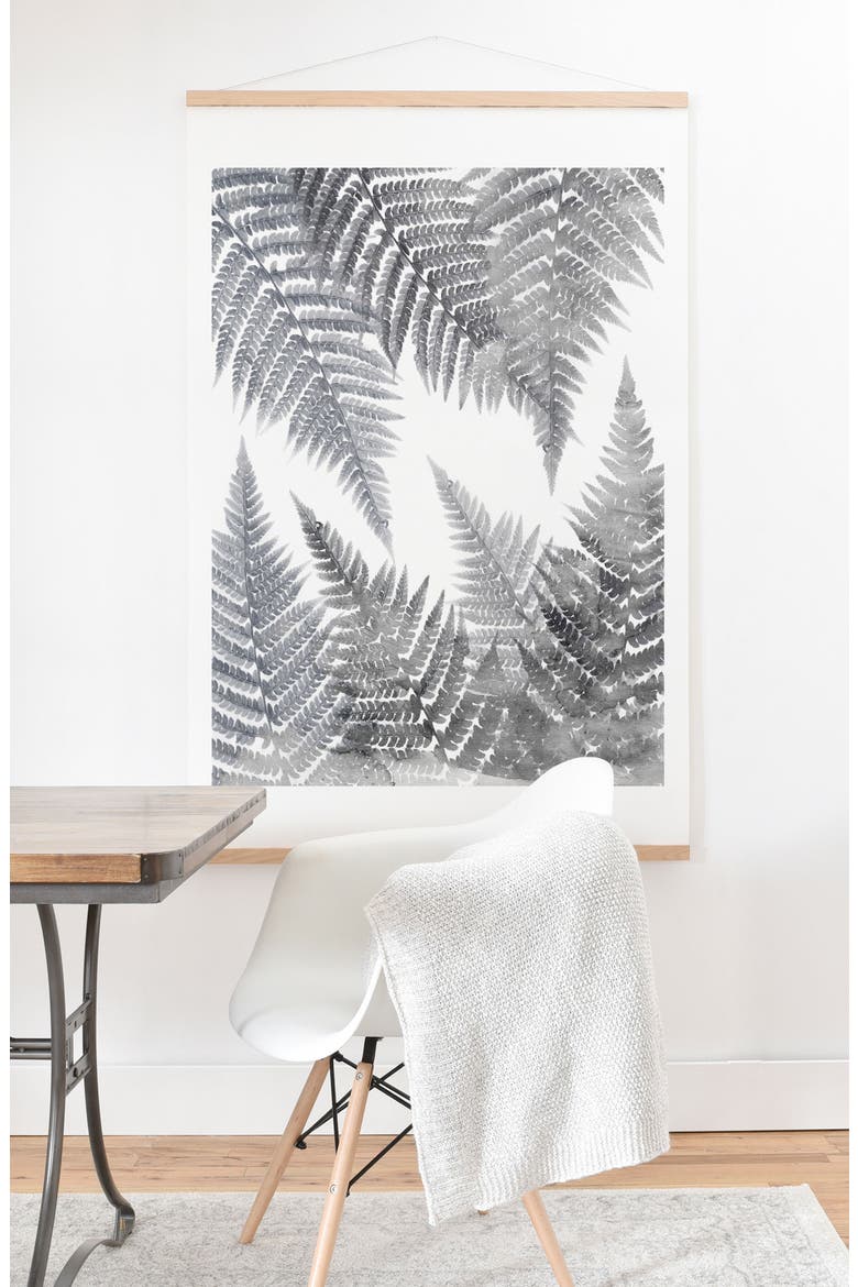 Fern Print & Oak Hanger, Alternate, color, BLACK/ WHITE