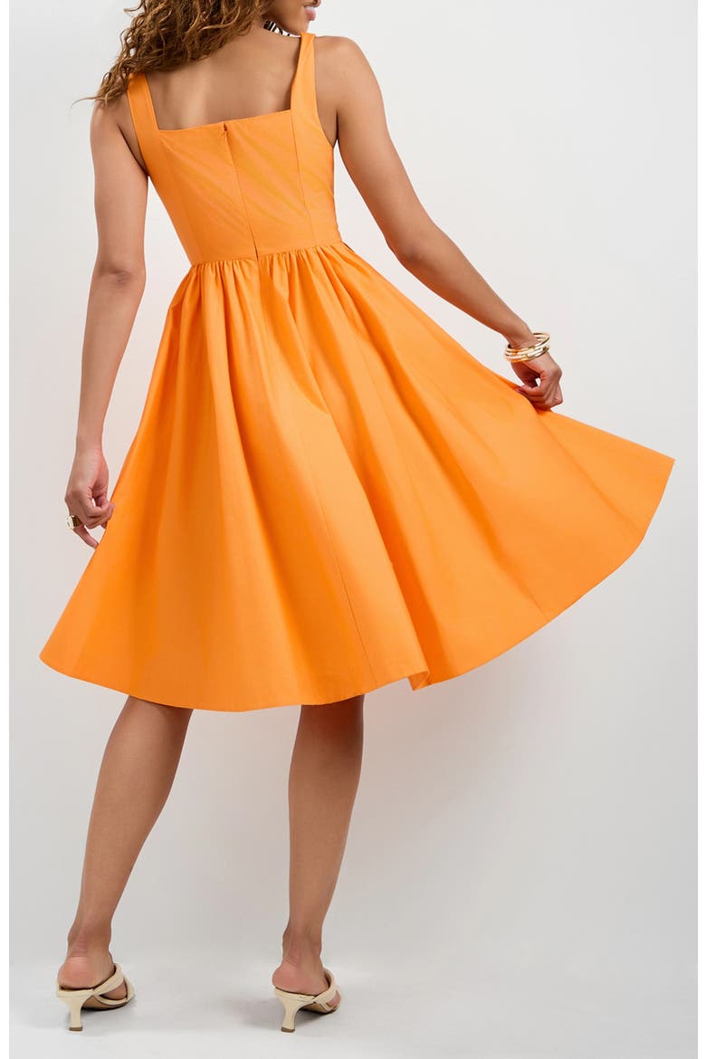 Mirabello Sweetheart Neck Midi Dress, Alternate, color, Aulenti Orange