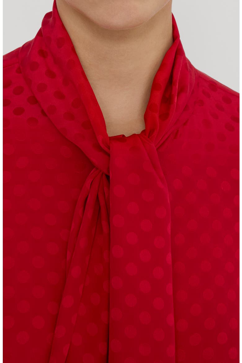 Nouvelle Polka Dot Silk Top, Alternate, color, LIPSTICK POLKA DOT