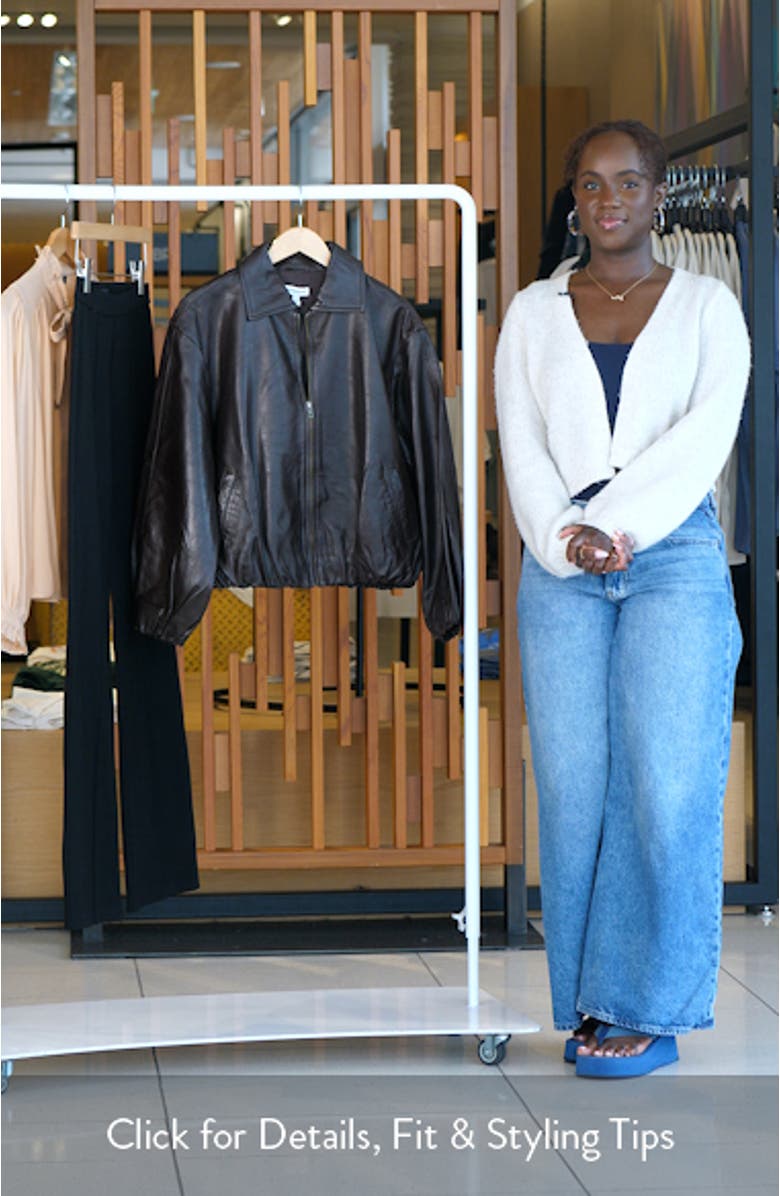 Bubble Hem Leather Jacket