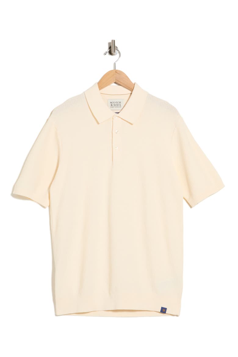 Structured Cotton Knit Polo, Main, color, LIGHT BEIGE
