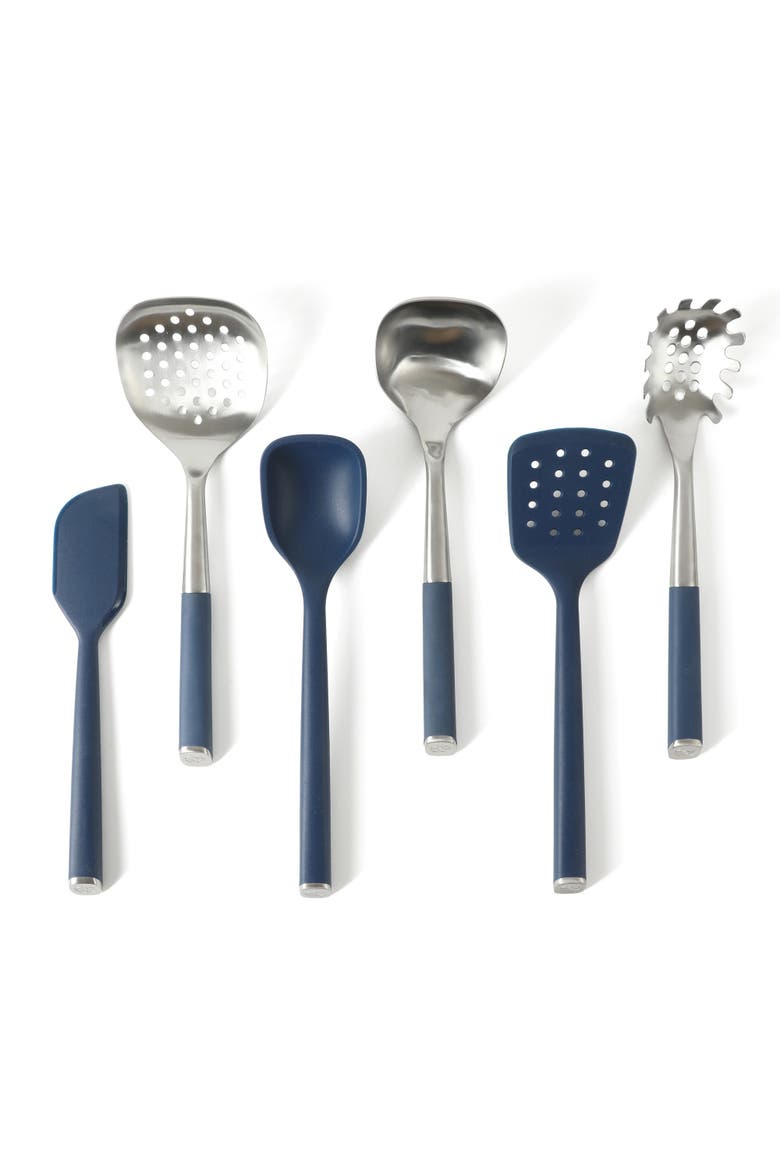 Edge 6 Piece Stainless Steel Kitchen Tool Set, Main, color, Navy