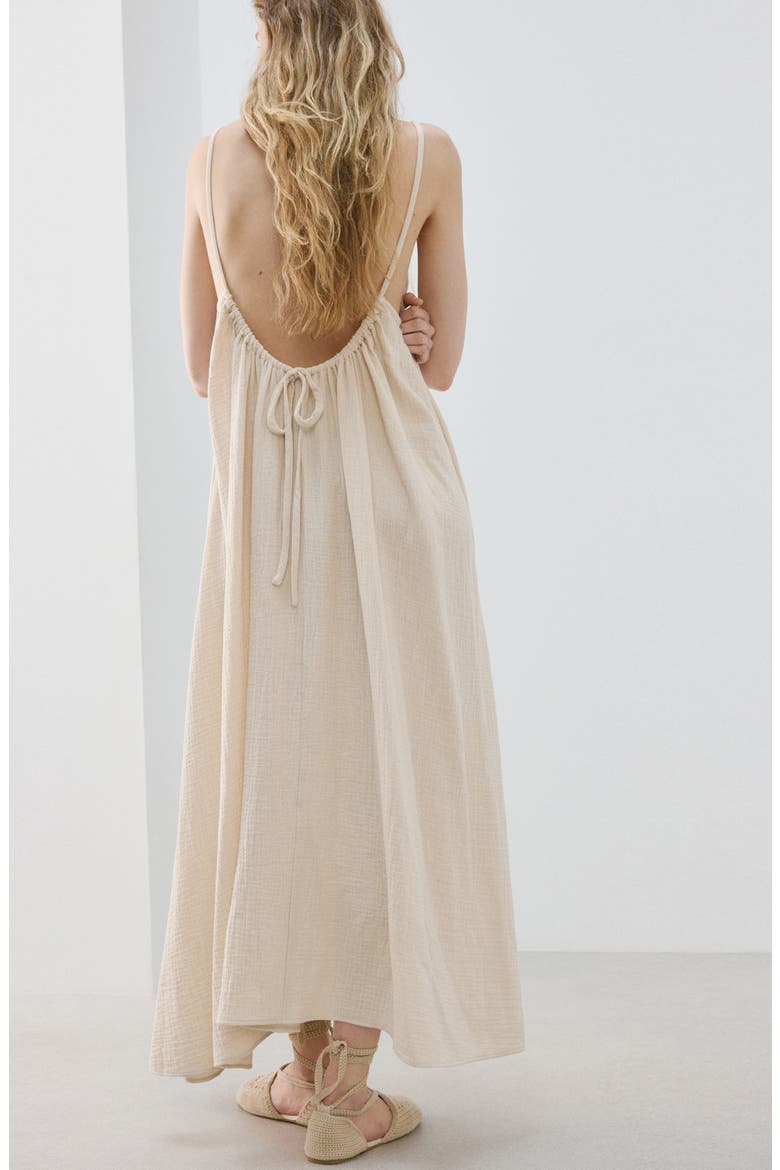 Sleeveless Cotton Nightgown, Alternate, color, ECRU