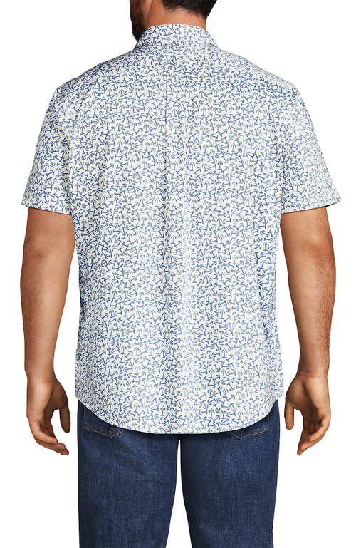 Lands' End Traditional Fit Short Sleeve Travel Kit Shirt In Blue