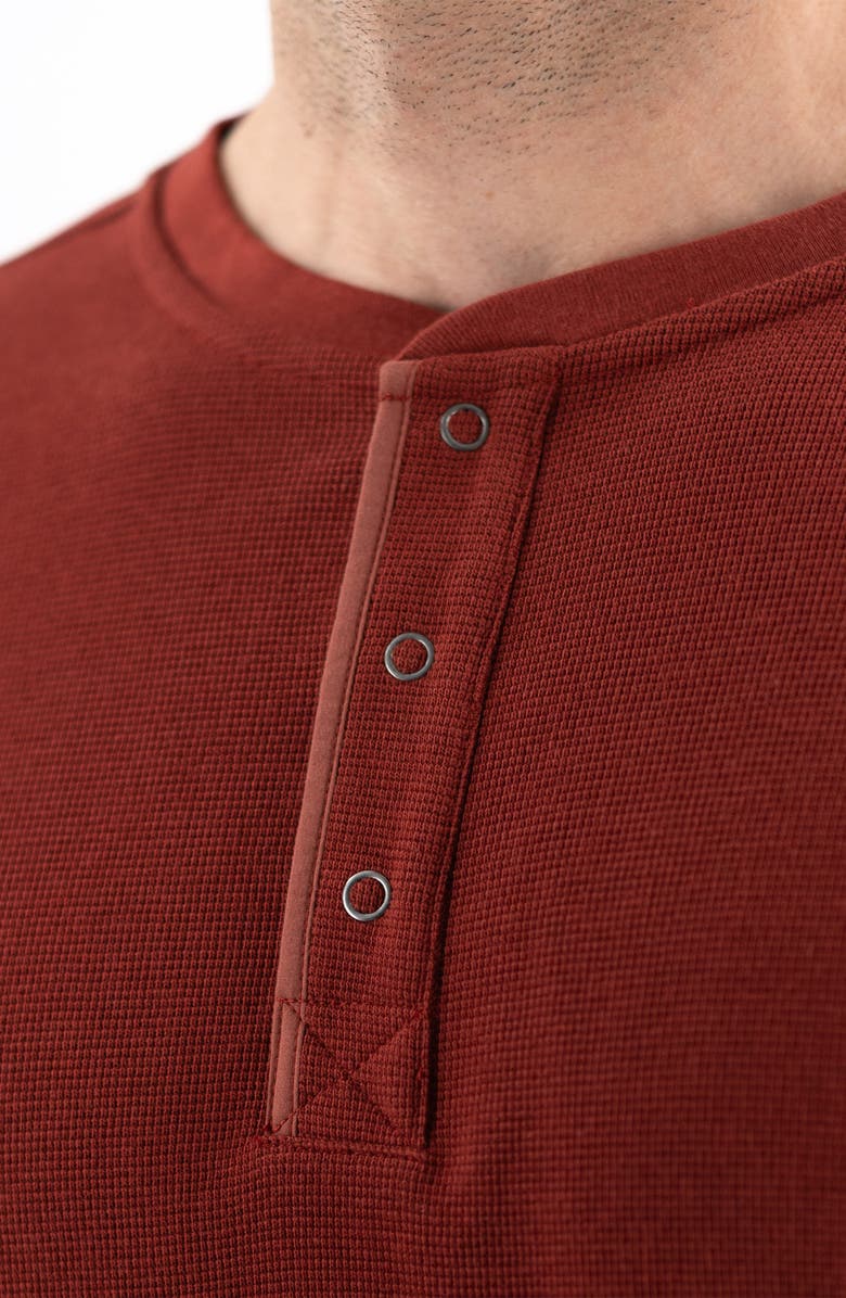 Devil-Dog Dungarees Long Sleeve Thermal Cotton Blend Henley, Alternate, color, Fired Brick